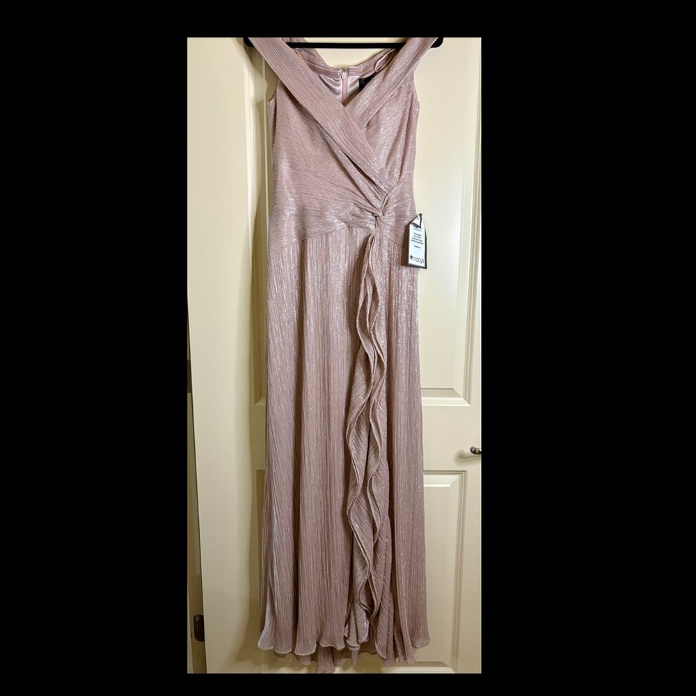 XSCAPE Rose Gold Long Formal Gown